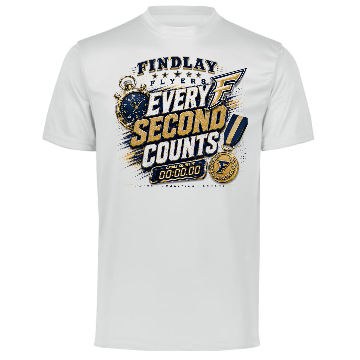 Findlay Flyers Every Second Counts Cross Country Performance Tee