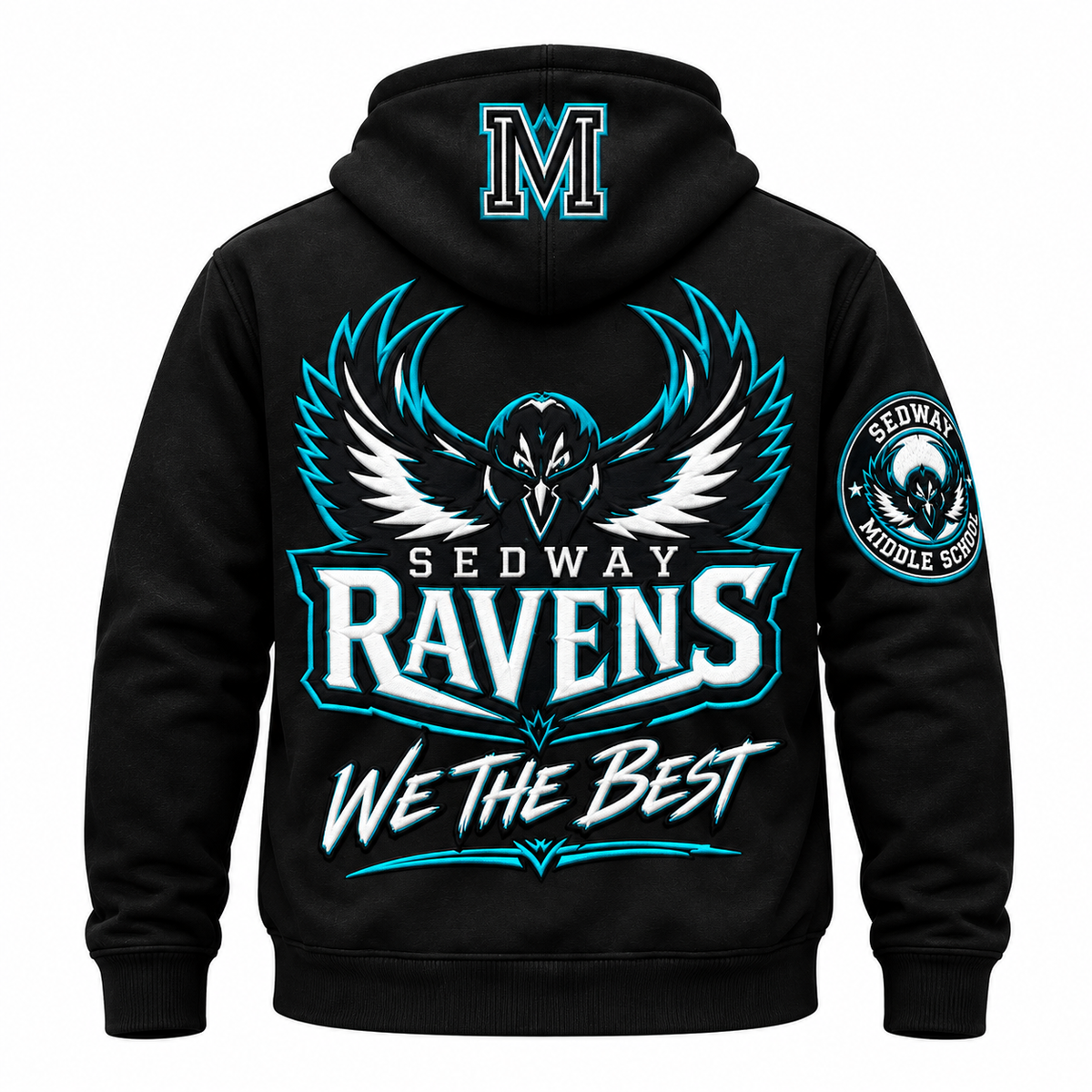 Sedway Middle School Ravens – Premium SMS Embroidered Hoodie