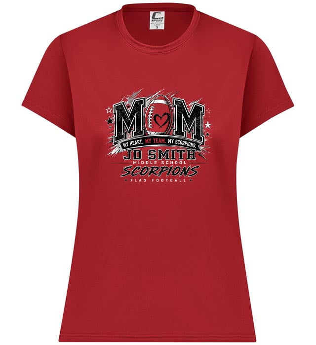 JD Smith Scorpions Flag Football Mom Performance T-Shirt