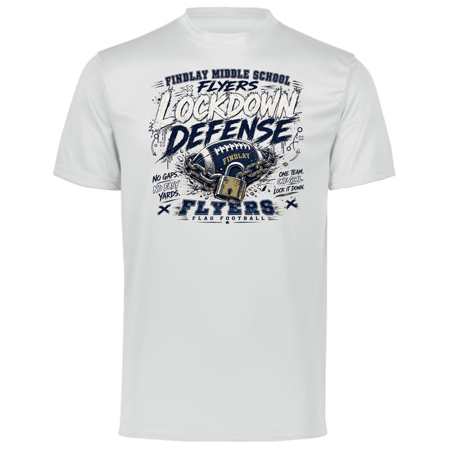 Findlay Flyers Lockdown Defense Flag Football Performance Tee