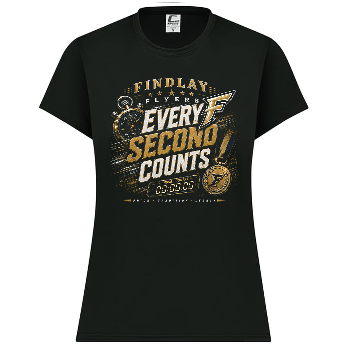 Findlay Flyers Every Second Counts Cross Country Performance Tee