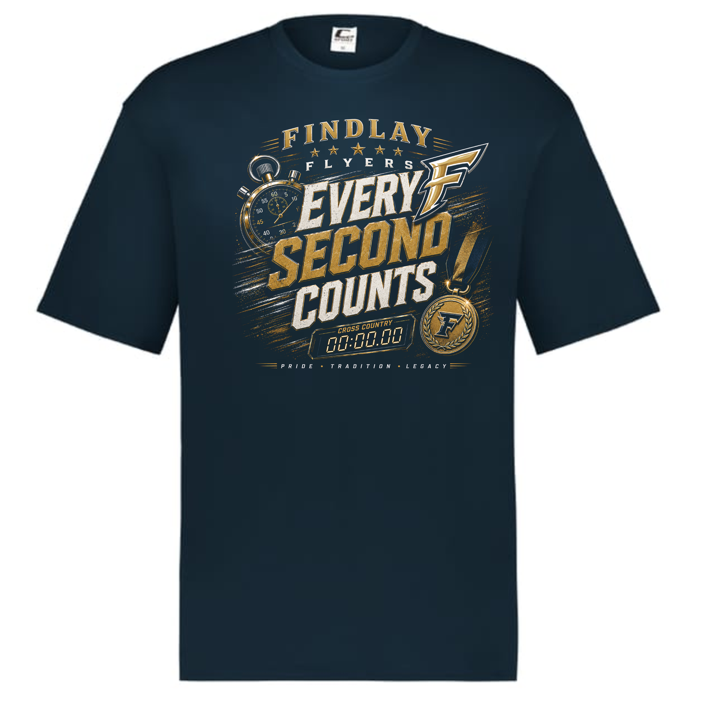 Findlay Flyers Every Second Counts Cross Country Performance Tee