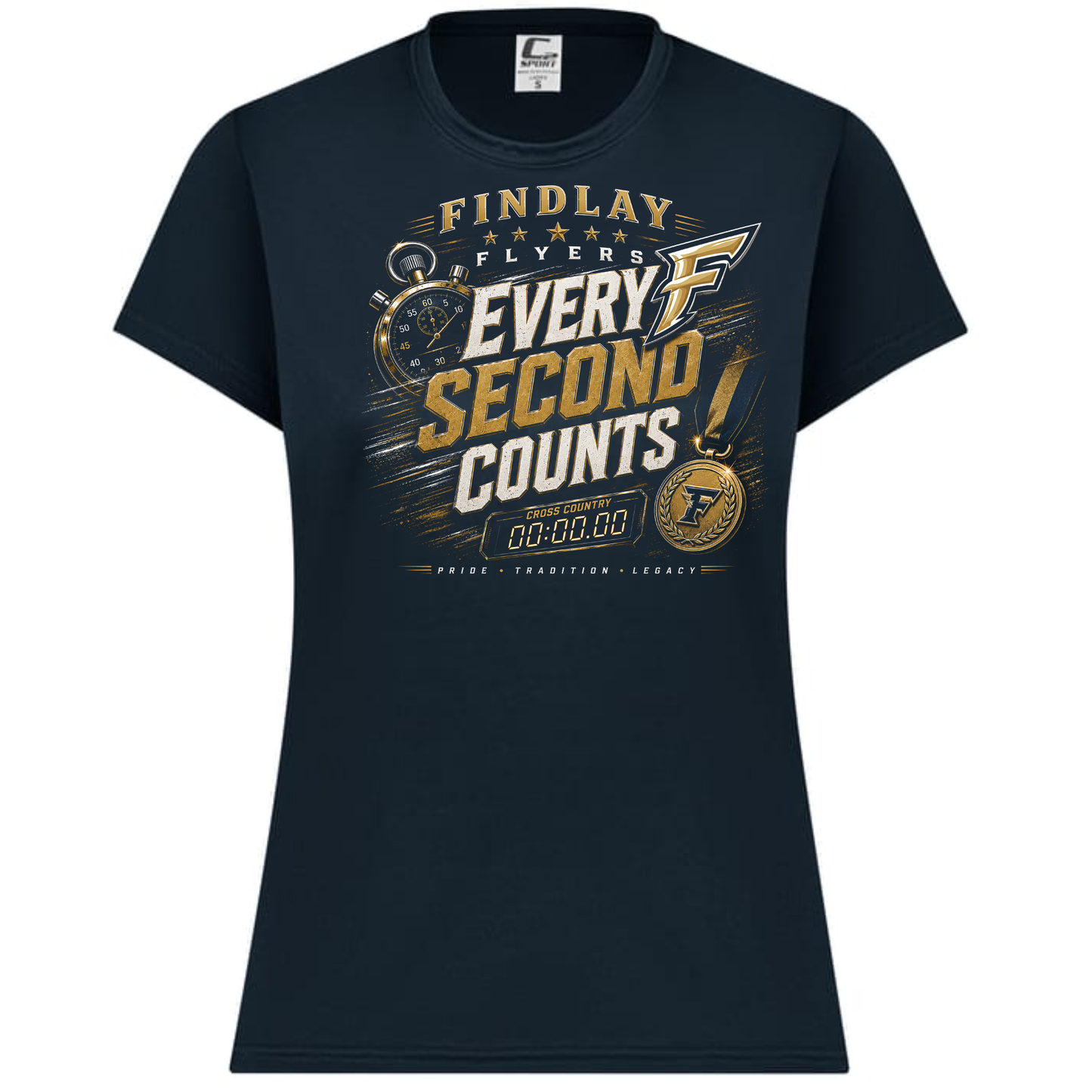 Findlay Flyers Every Second Counts Cross Country Performance Tee