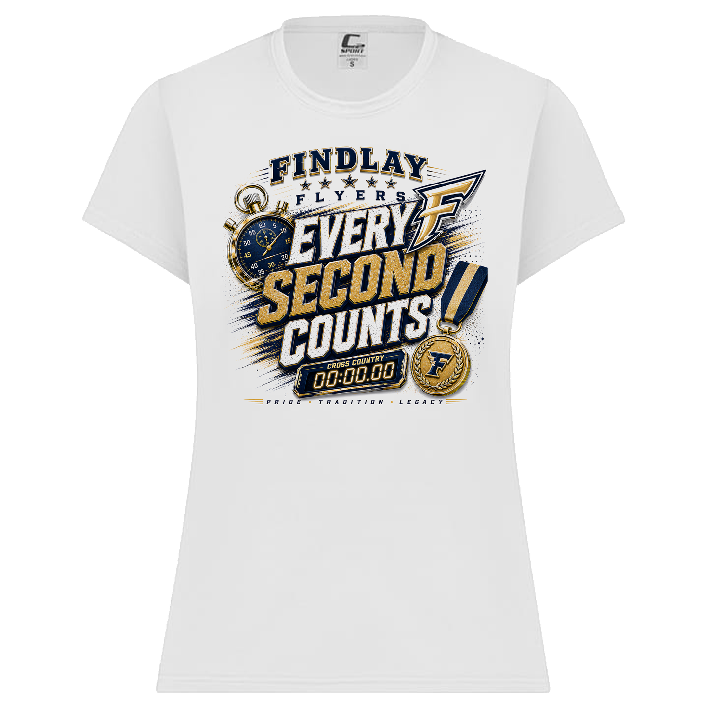 Findlay Flyers Every Second Counts Cross Country Performance Tee