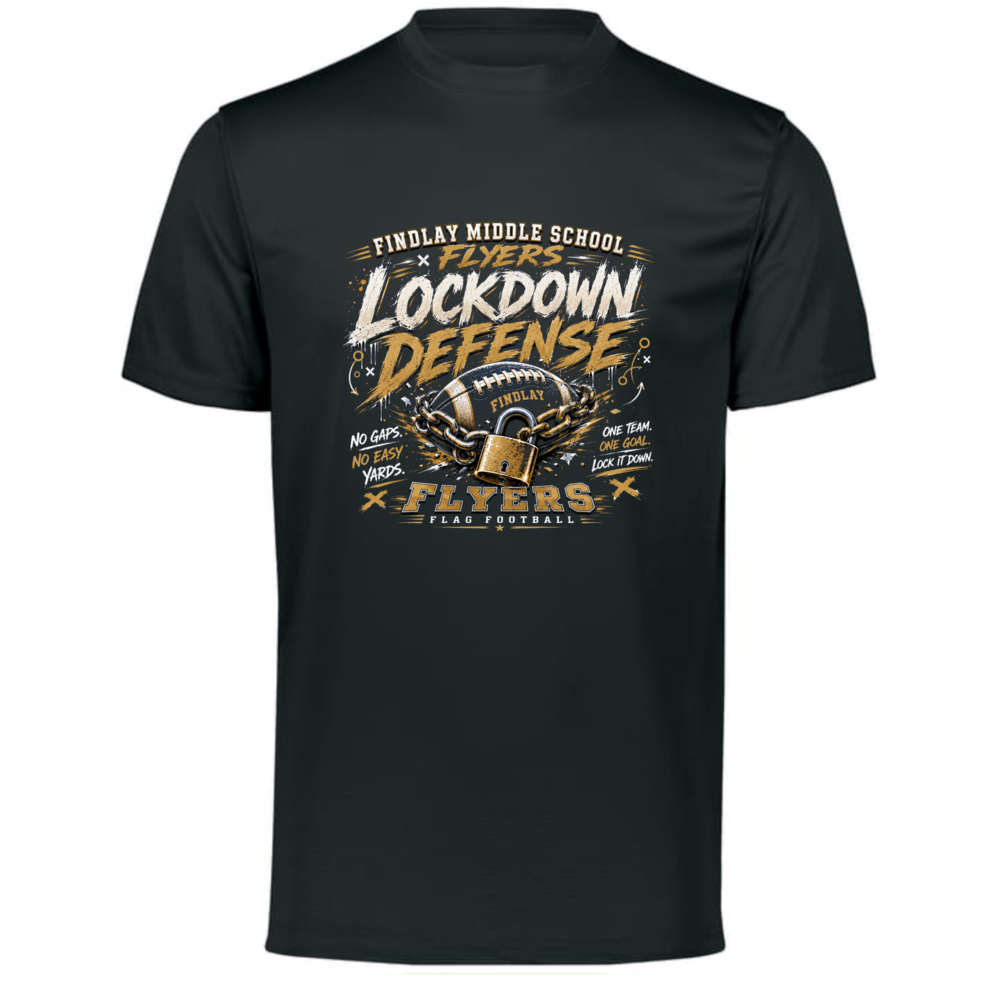 Findlay Flyers Lockdown Defense Flag Football Performance Tee
