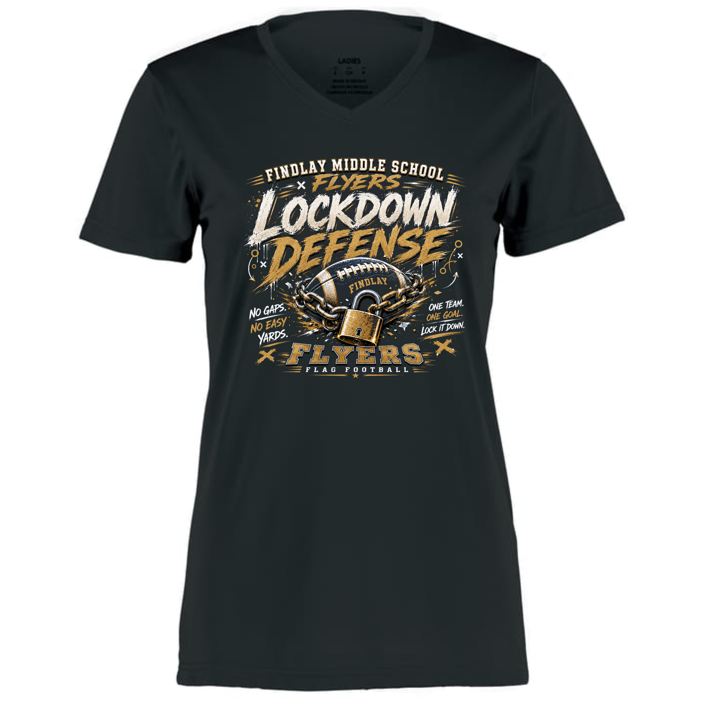 Findlay Flyers Lockdown Defense Flag Football Performance Tee