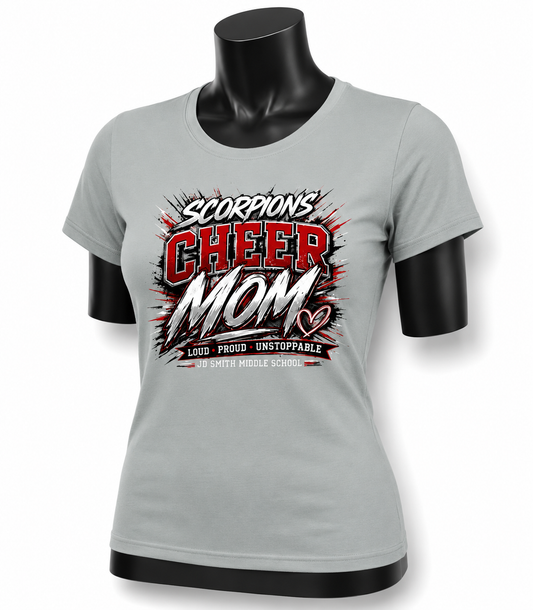 JD Smith Scorpions Cheer Mom Performance T-Shirt