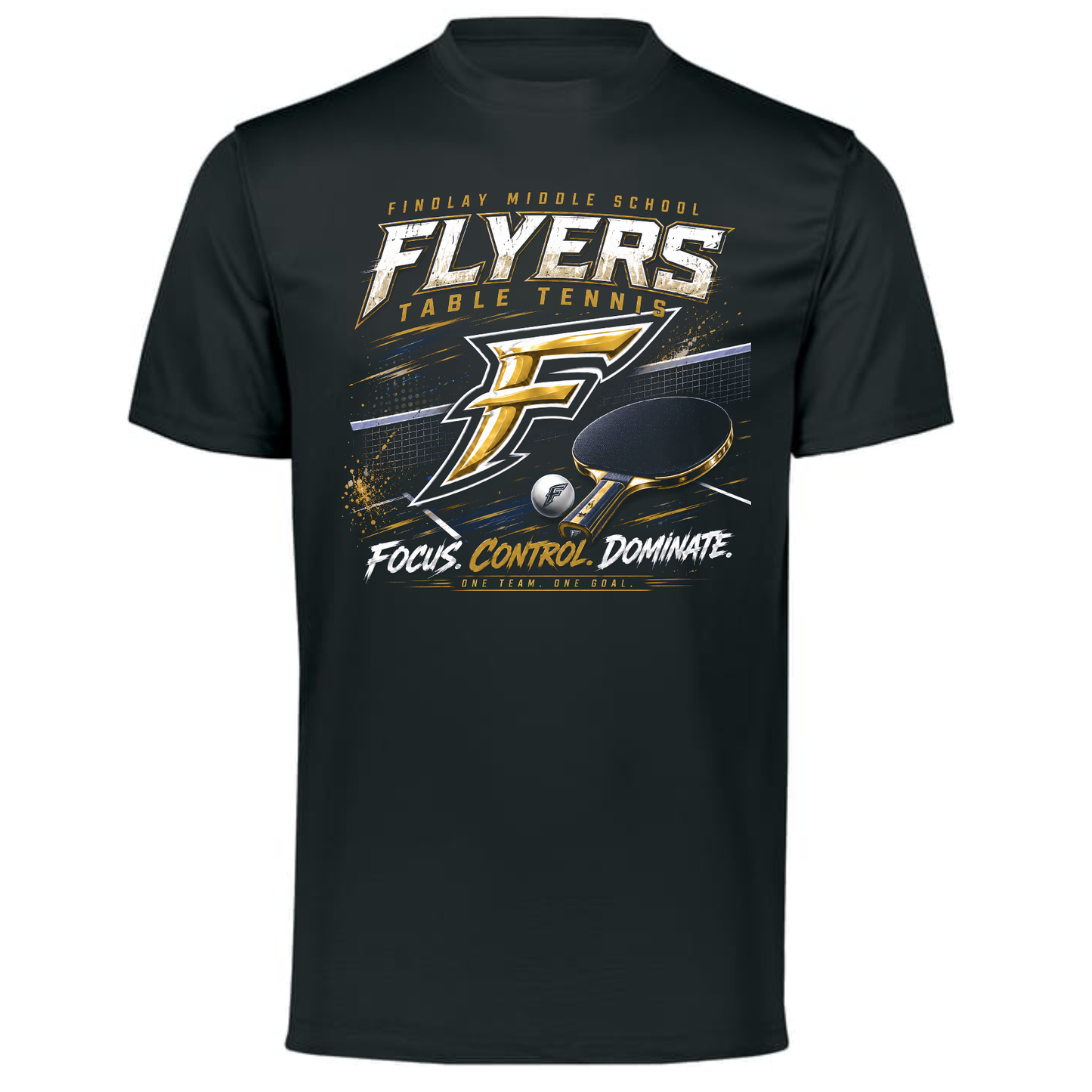 Findlay Flyers "Focus. Control. Dominate." Performance Tee