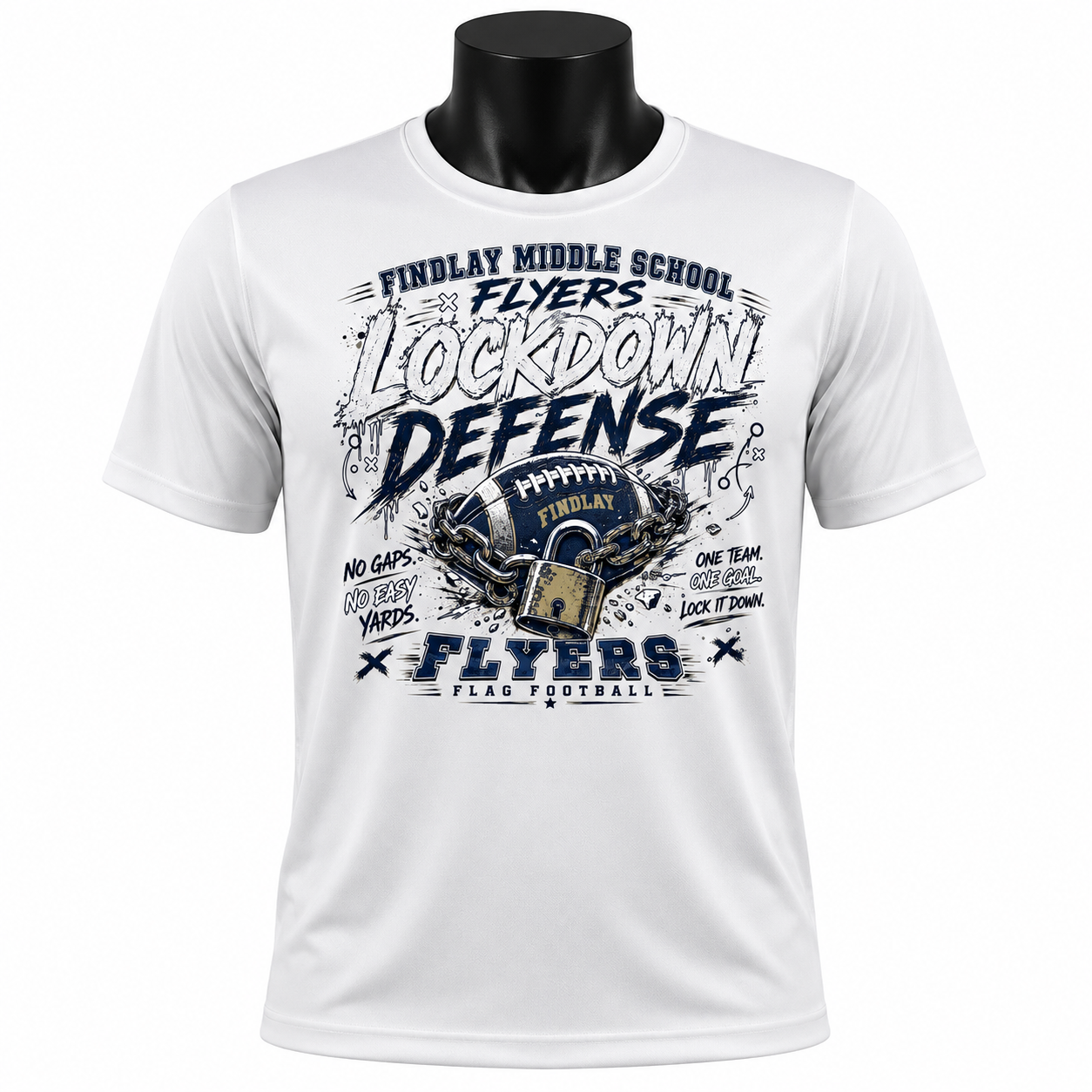 Findlay Flyers Lockdown Defense Flag Football Performance Tee