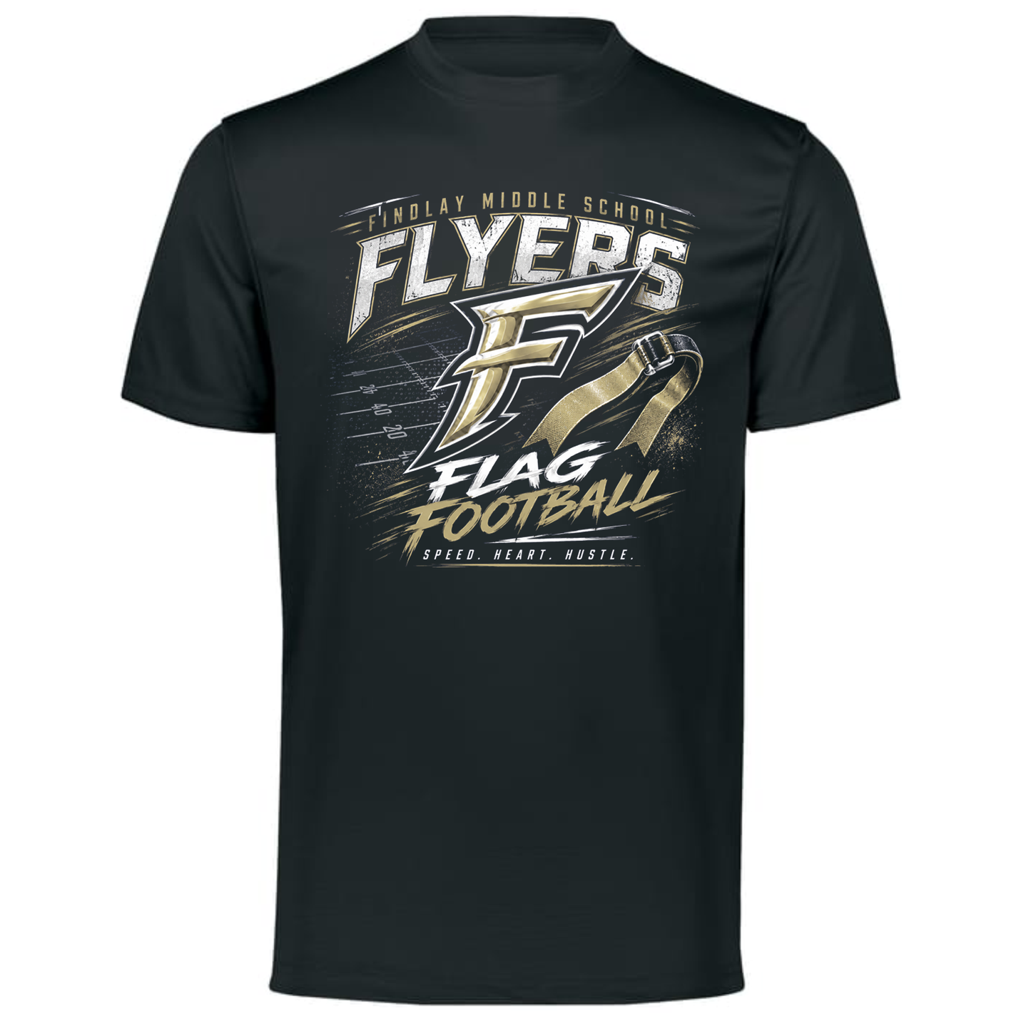 Findlay Middle School Flyers Flag Football Performance Tee