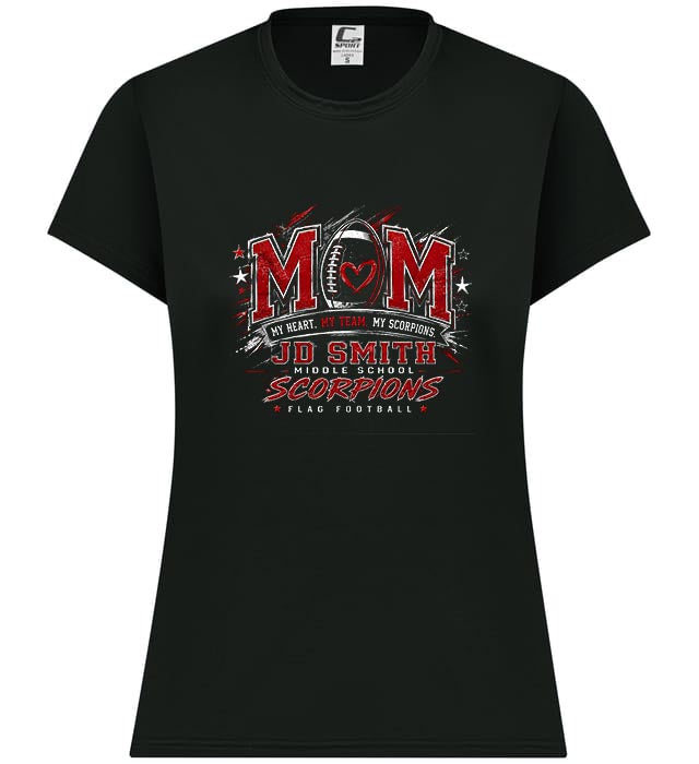 JD Smith Scorpions Flag Football Mom Performance T-Shirt