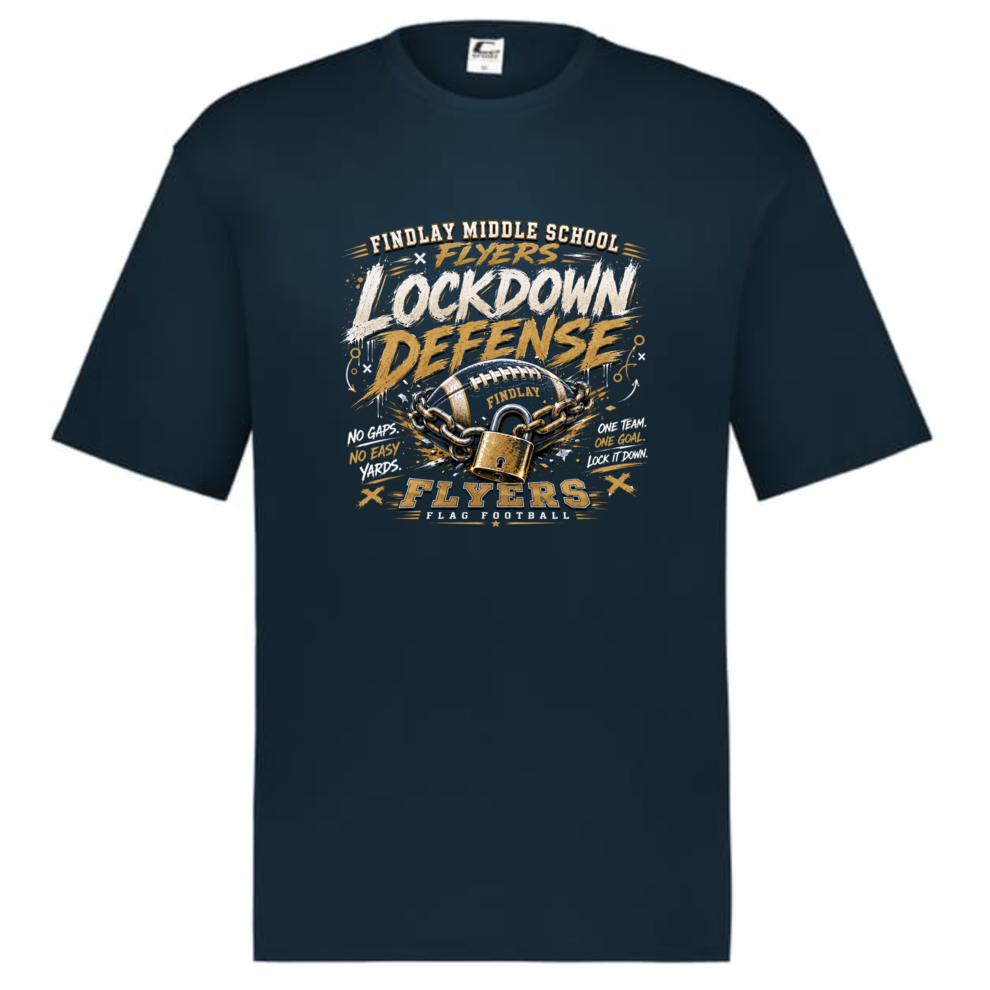 Findlay Flyers Lockdown Defense Flag Football Performance Tee
