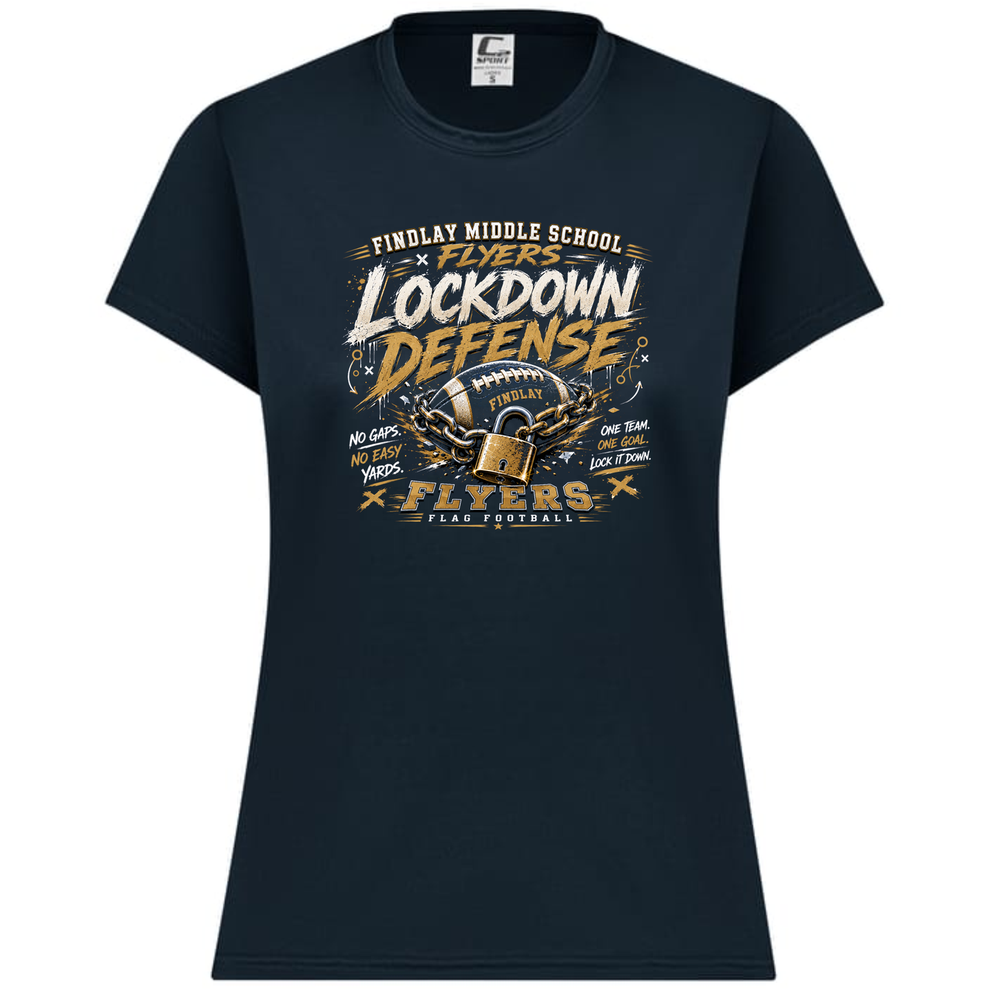 Findlay Flyers Lockdown Defense Flag Football Performance Tee