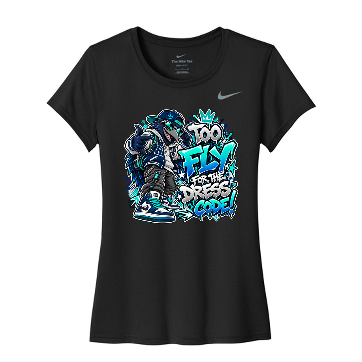Too Fly for the Dress Code – Nike Raven Streetwear T-Shirt