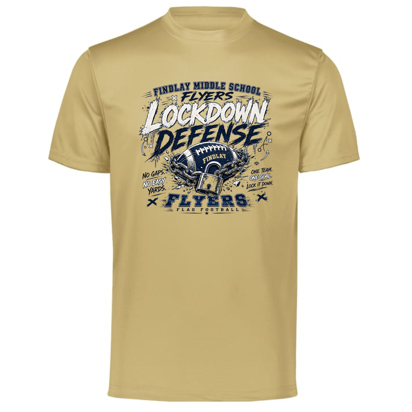 Findlay Flyers Lockdown Defense Flag Football Performance Tee