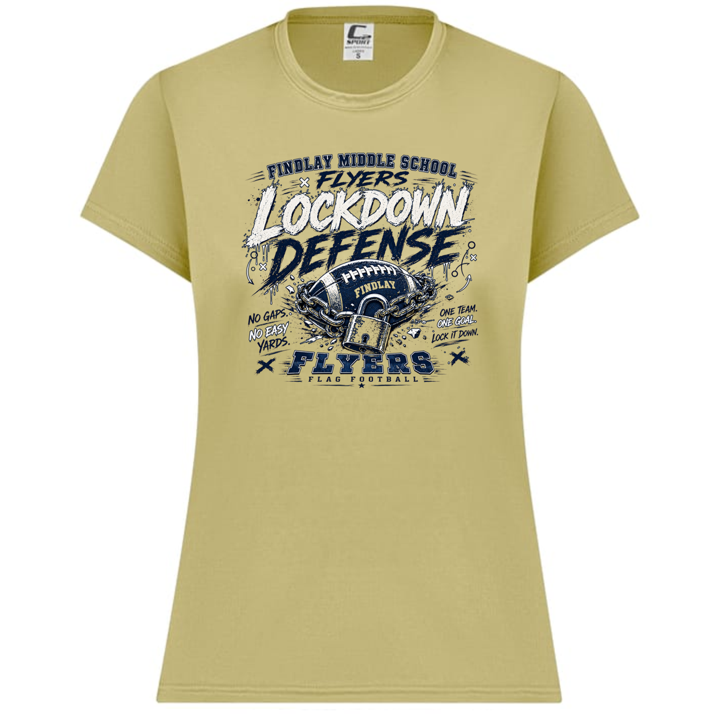 Findlay Flyers Lockdown Defense Flag Football Performance Tee