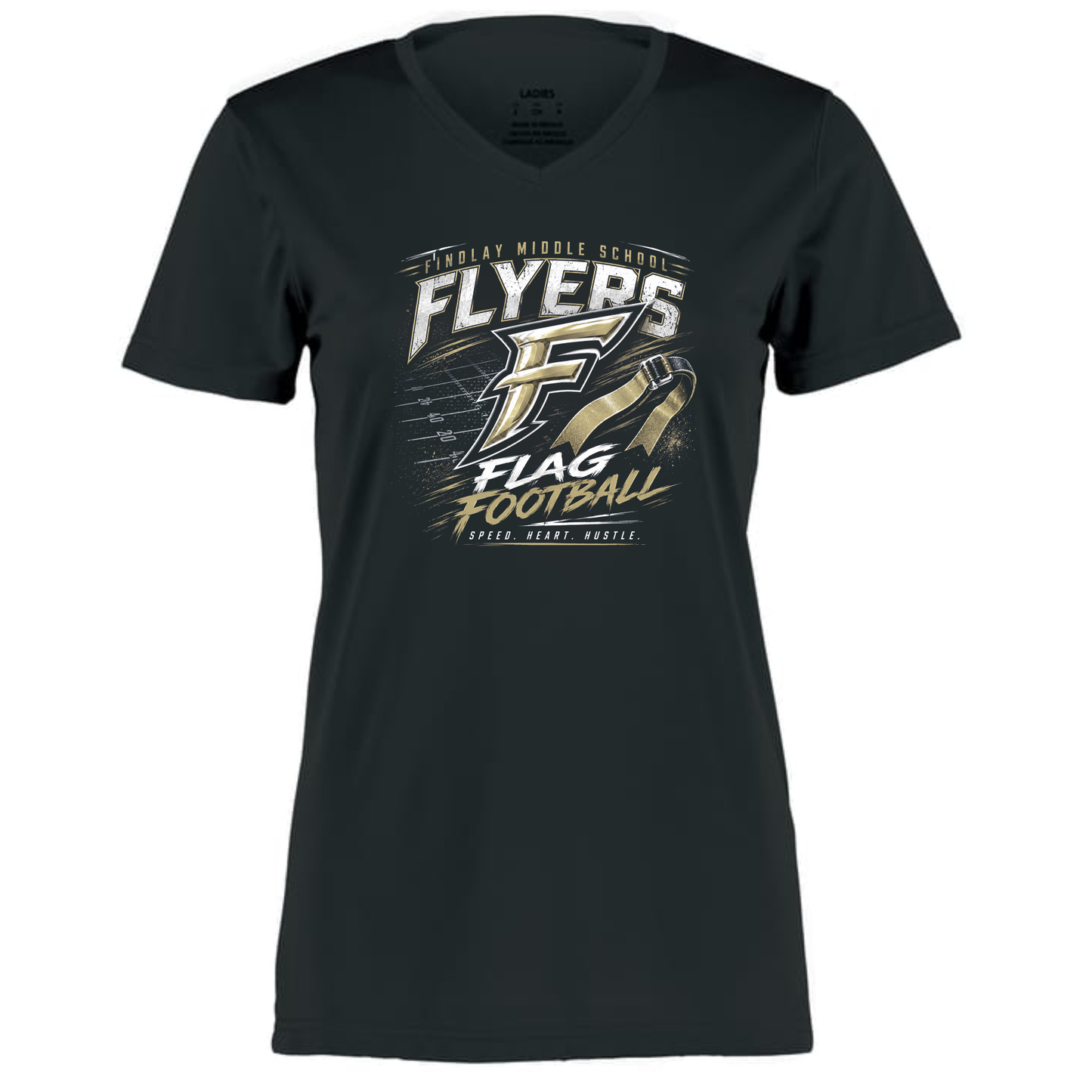 Findlay Middle School Flyers Flag Football Performance Tee