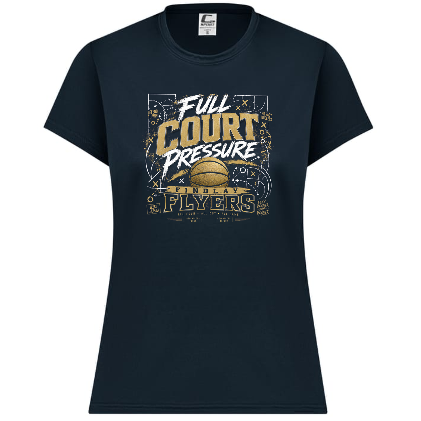 Findlay Flyers Full Court Pressure Basketball Performance Tee