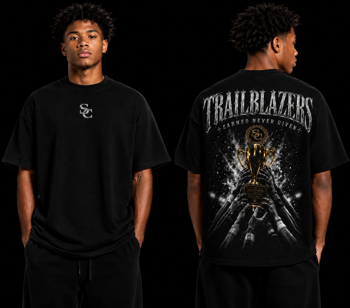 Sierra Canyon Trailblazers — Earned Never Given Oversized Streetwear T-Shirt