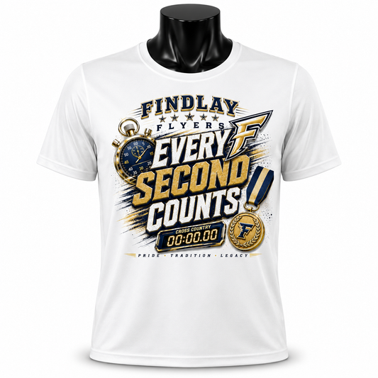 Findlay Flyers Every Second Counts Cross Country Performance Tee