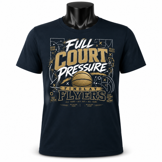 Findlay Flyers Full Court Pressure Basketball Performance Tee
