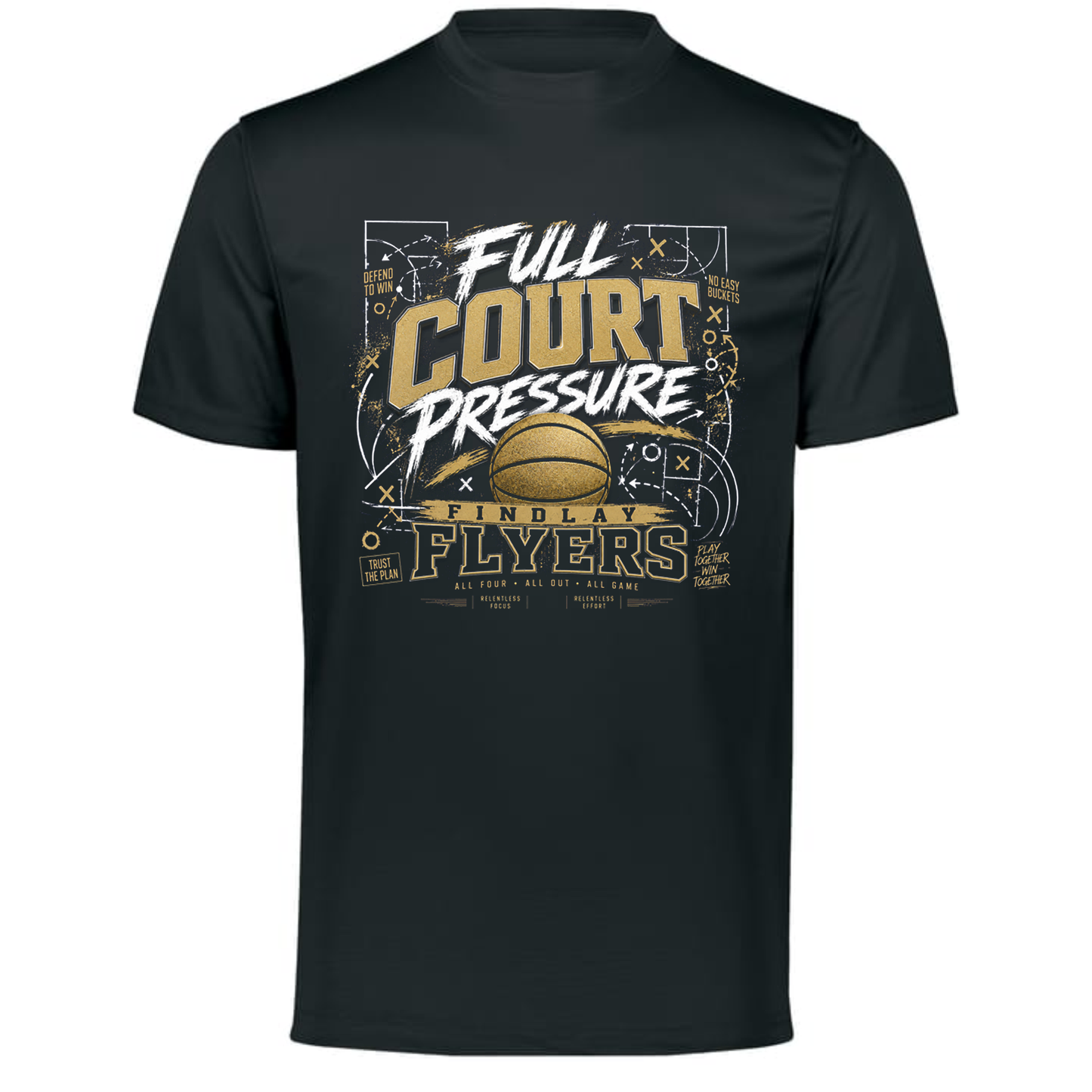 Findlay Flyers Full Court Pressure Basketball Performance Tee