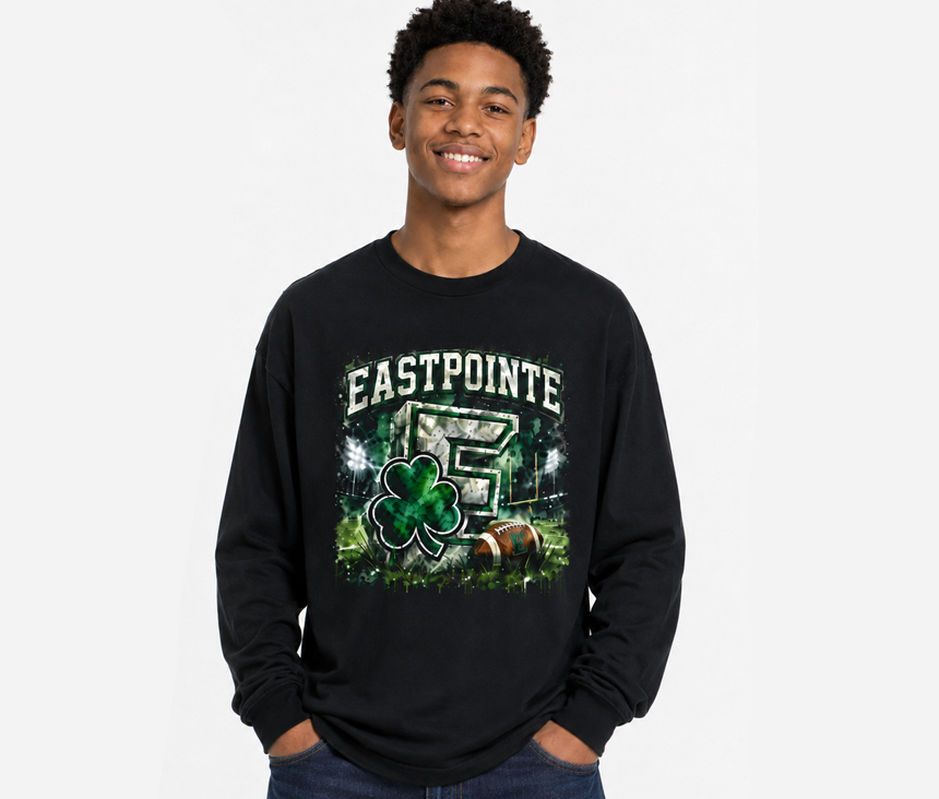 Eastpointe Stone & Shamrock Football Long Sleeve Tee