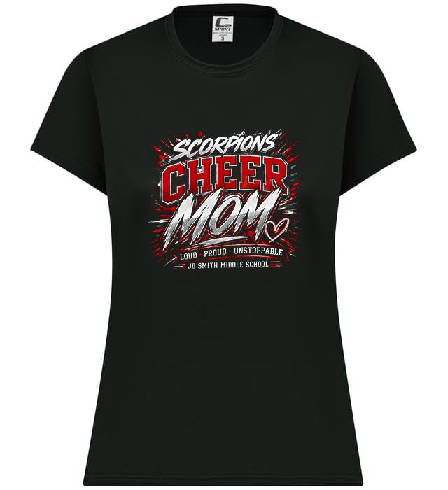 JD Smith Scorpions Cheer Mom Performance T-Shirt