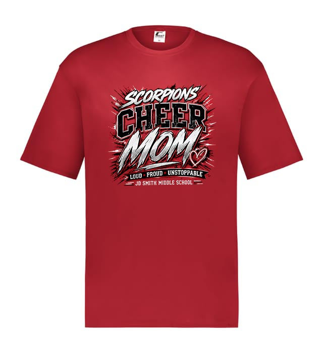 JD Smith Scorpions Cheer Mom Performance T-Shirt