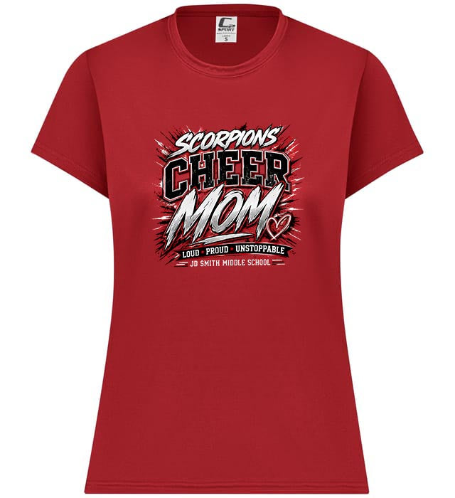 JD Smith Scorpions Cheer Mom Performance T-Shirt