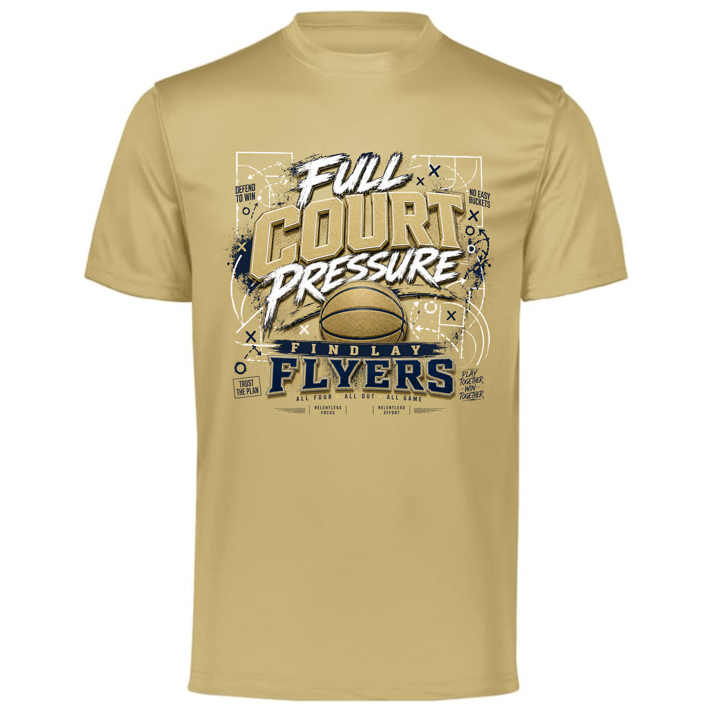 Findlay Flyers Full Court Pressure Basketball Performance Tee