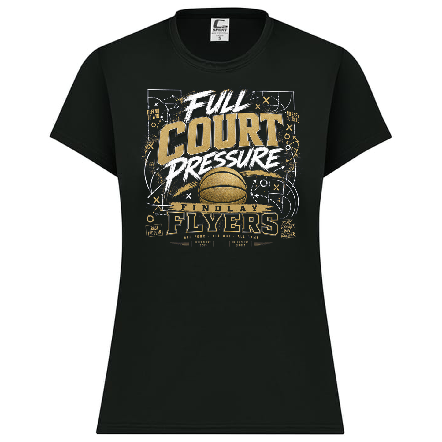 Findlay Flyers Full Court Pressure Basketball Performance Tee